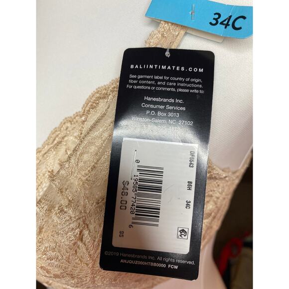 Bali Lace Desire Underwire Bra
#DF6543 Champagne Shimmer Size 
34C - Picture 6 of 8